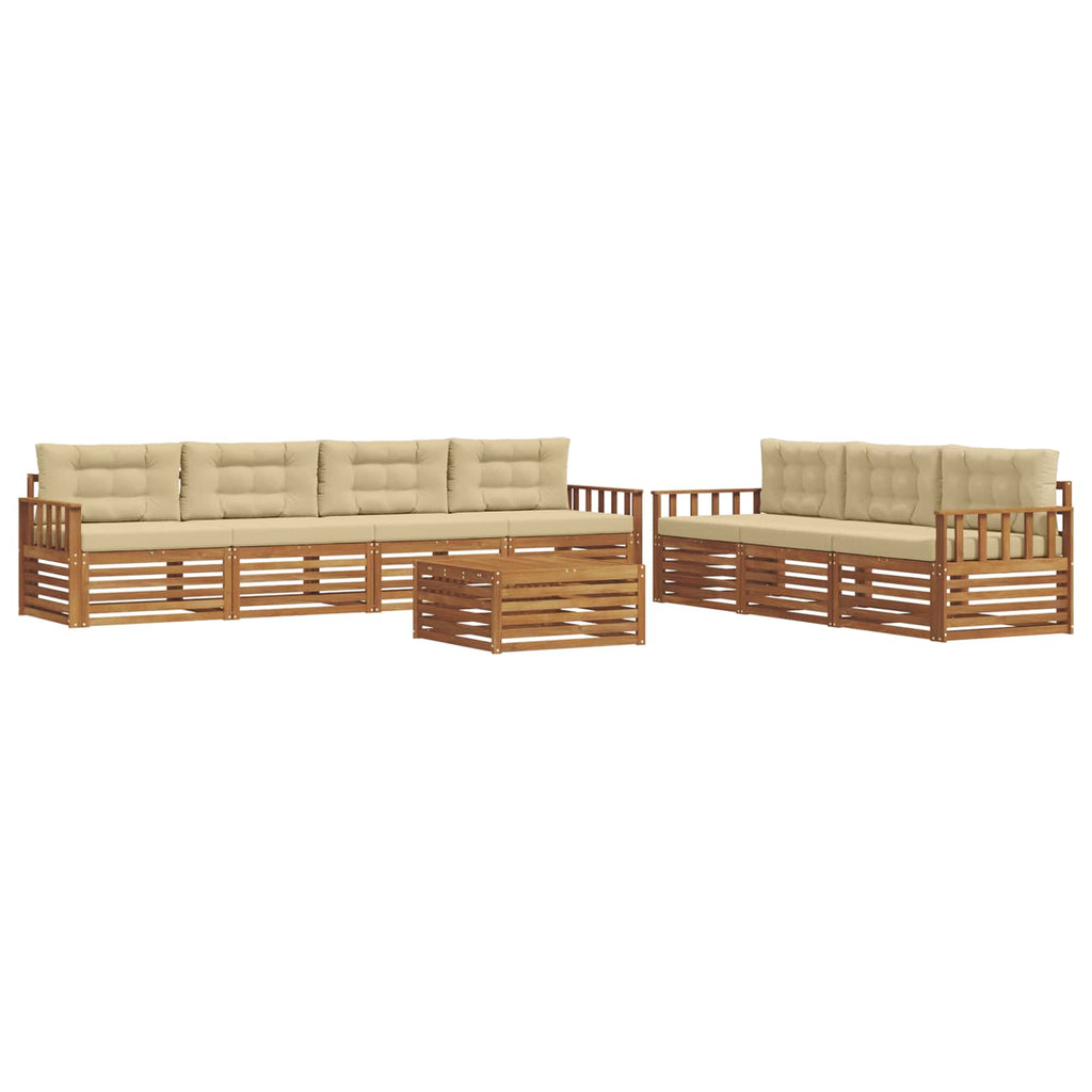 Outdoor-Sofagarnitur mit Kissen 8 pcs Natur und Beige