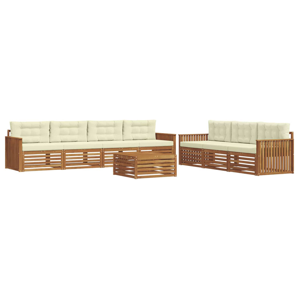 Outdoor-Sofagarnitur mit Kissen 8 pcs Natur und Creme