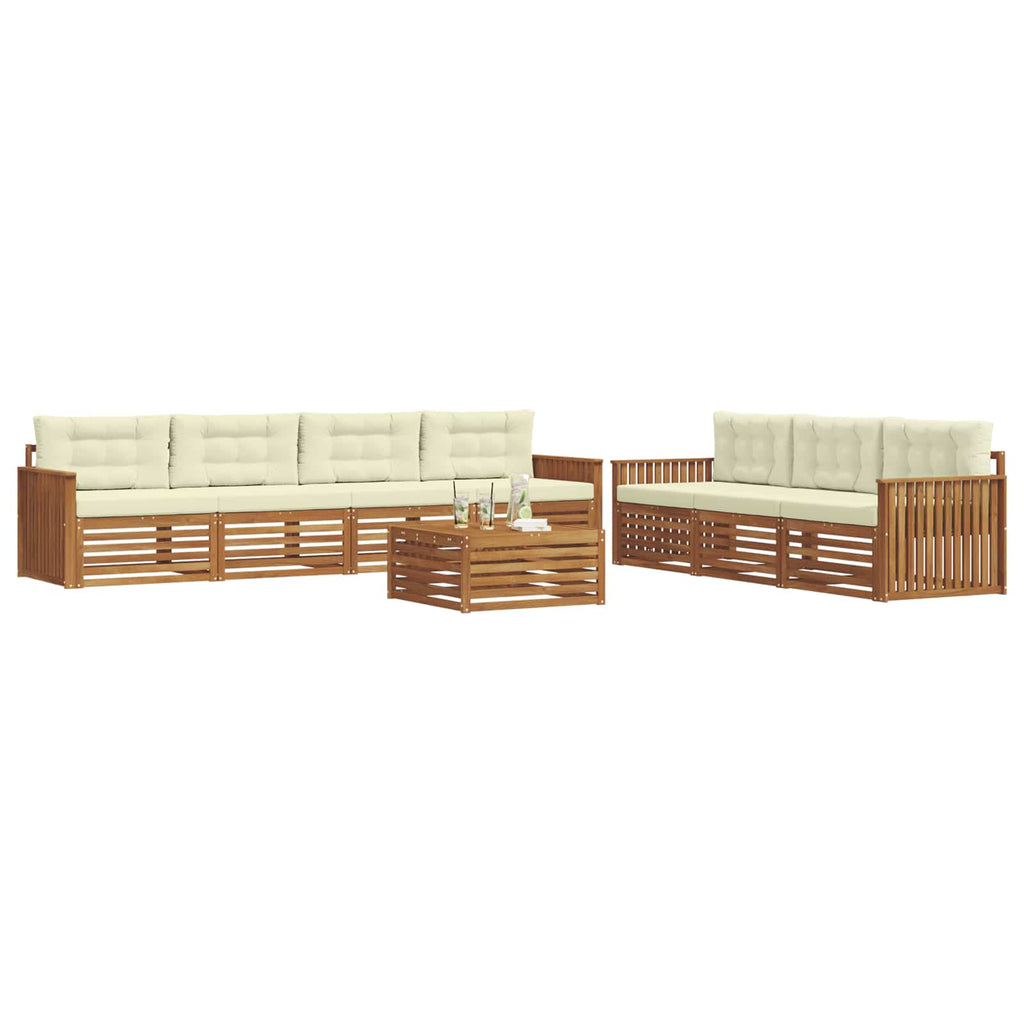 Outdoor-Sofagarnitur mit Kissen 8 pcs Natur und Creme