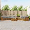 Outdoor-Sofagarnitur mit Kissen 8 pcs Natürlich und Hellgrau