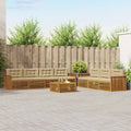 Outdoor-Sofagarnitur mit Kissen 8 pcs Natur und Beige