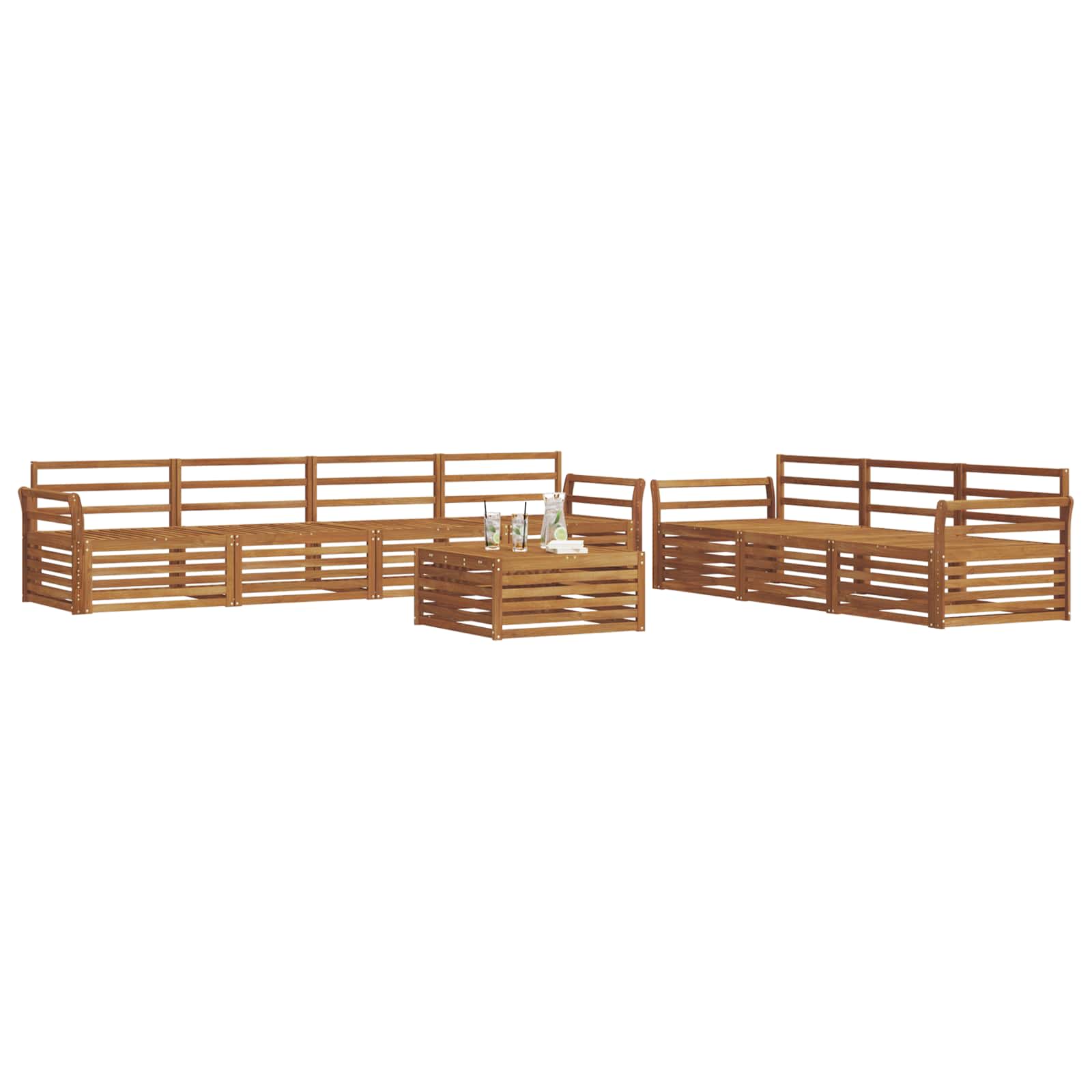 Outdoor-Sofagarnitur 8 pcs Natur Massivholz Akazie
