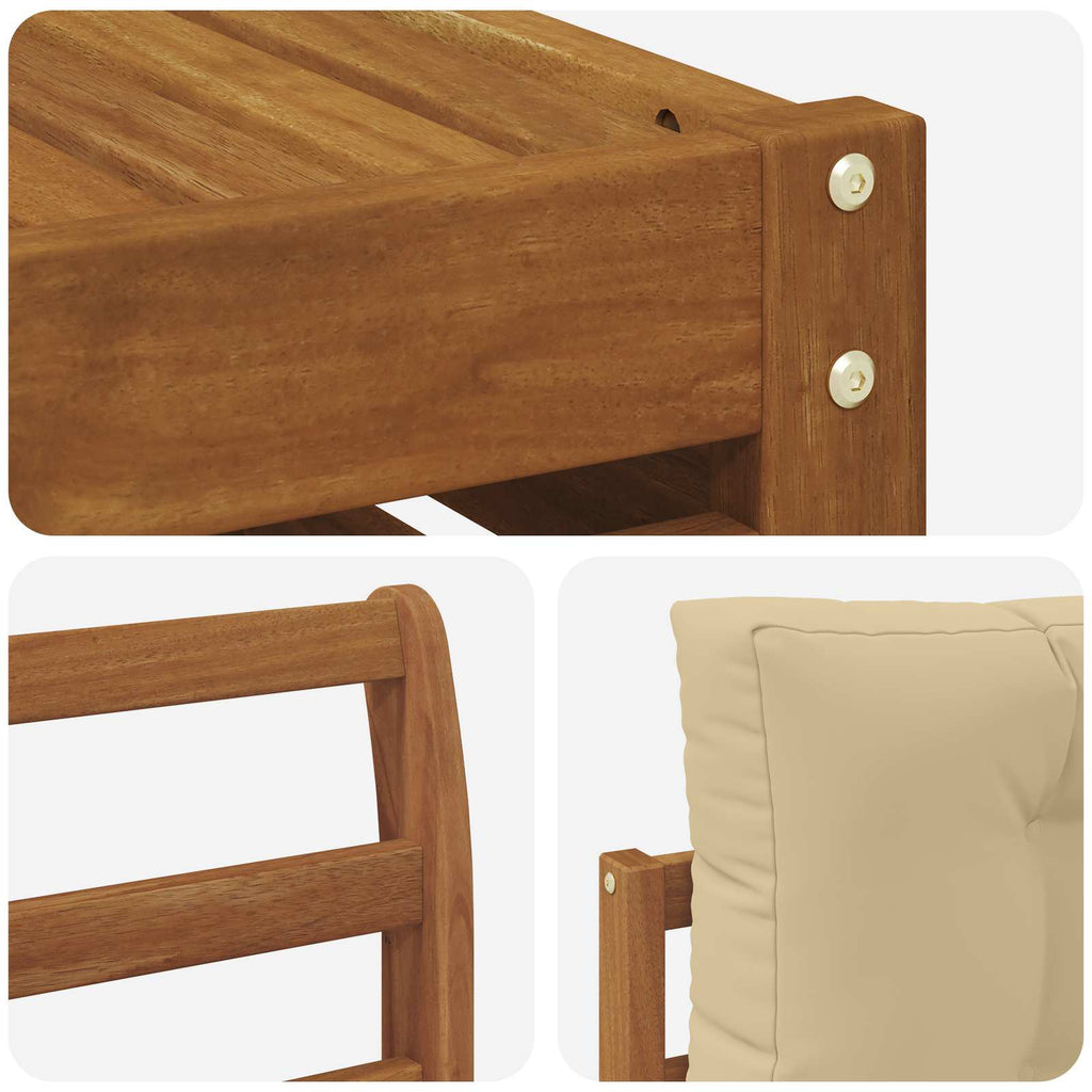 Outdoor-Sofagarnitur mit Kissen 8 pcs Natur und Beige