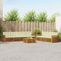 Outdoor-Sofagarnitur mit Kissen 8 pcs Natur und Creme