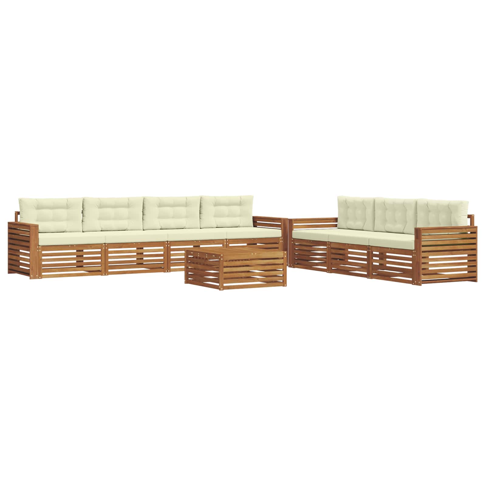 Outdoor-Sofagarnitur mit Kissen 8 pcs Natur und Creme