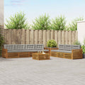 Outdoor-Sofagarnitur mit Kissen 8 pcs Natürlich und Hellgrau