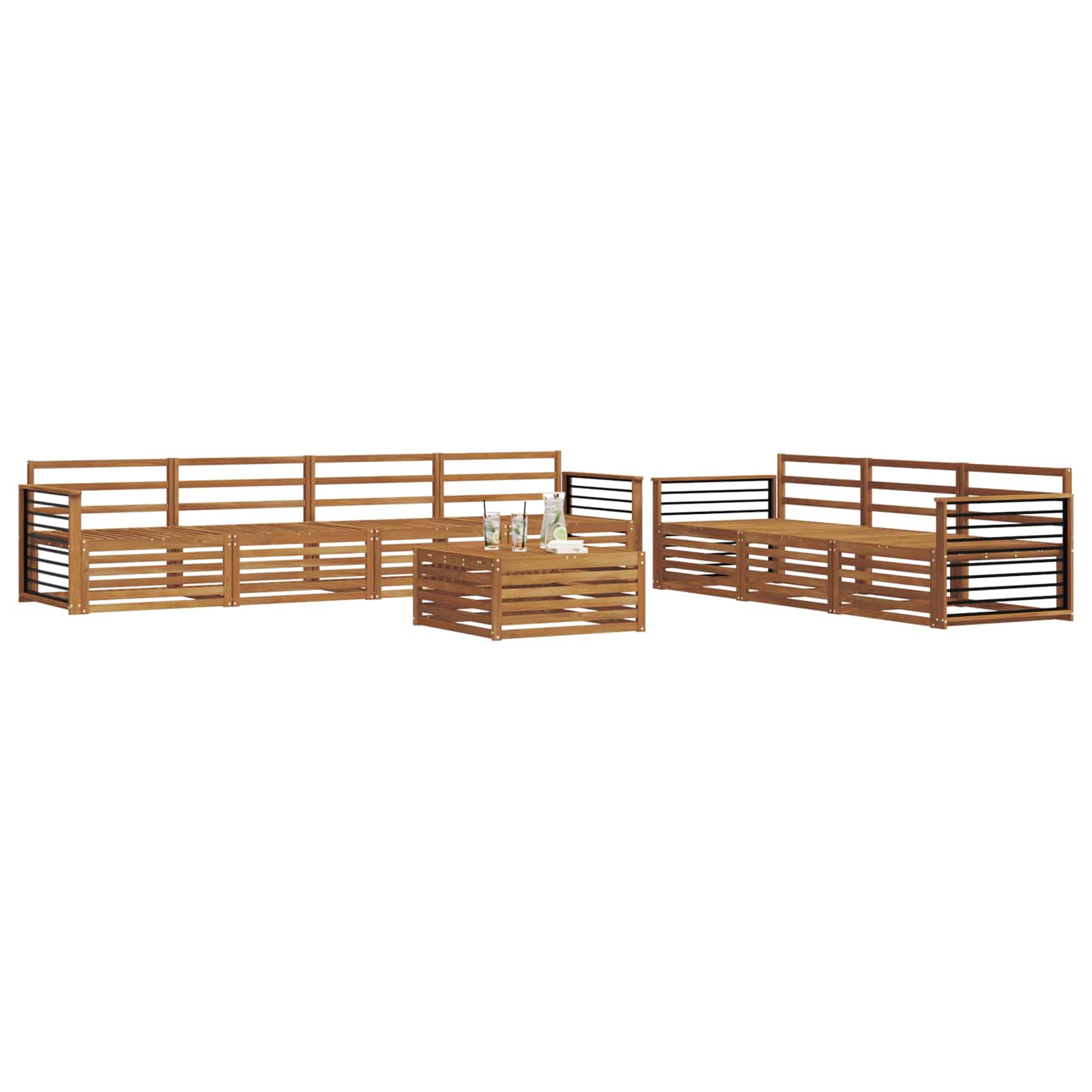 Outdoor-Sofagarnitur 8 pcs Natur Massivholz Akazie
