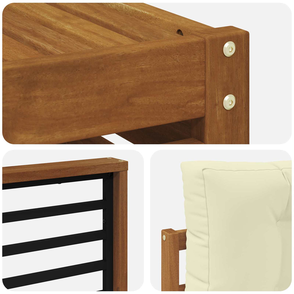Outdoor-Sofagarnitur mit Kissen 8 pcs Natur und Creme