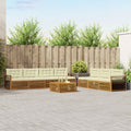 Outdoor-Sofagarnitur mit Kissen 8 pcs Natur und Creme
