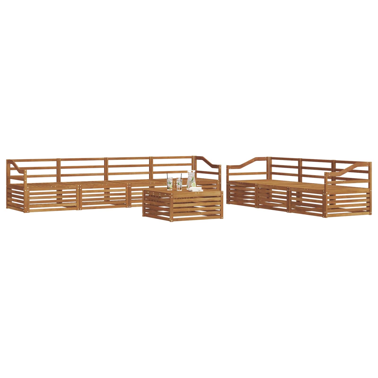 Outdoor-Sofagarnitur 8 pcs Natur Massivholz Akazie