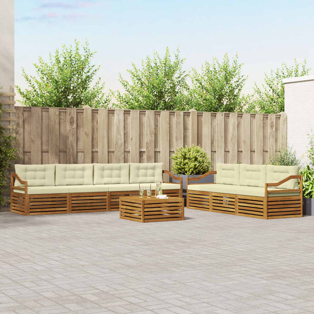 Outdoor-Sofagarnitur mit Kissen 8 pcs Natur und Creme