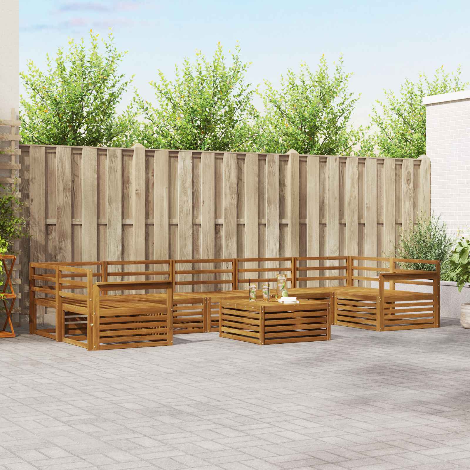 Outdoor-Sofagarnitur 8 pcs Natur Massivholz Akazie