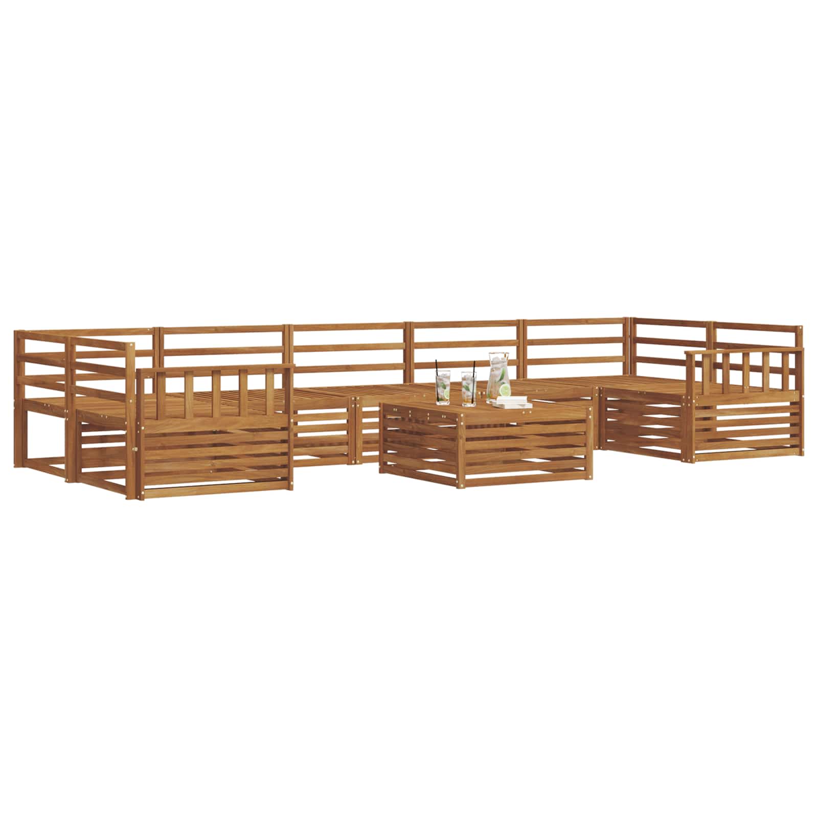 Outdoor-Sofagarnitur 8 pcs Natur Massivholz Akazie
