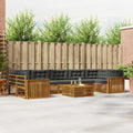 Outdoor-Sofagarnitur mit Kissen 8 pcs Natur und Anthrazit