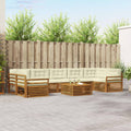 Outdoor-Sofagarnitur mit Kissen 8 pcs Natur und Creme