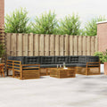 Outdoor-Sofagarnitur mit Kissen 8 pcs Natur und Anthrazit