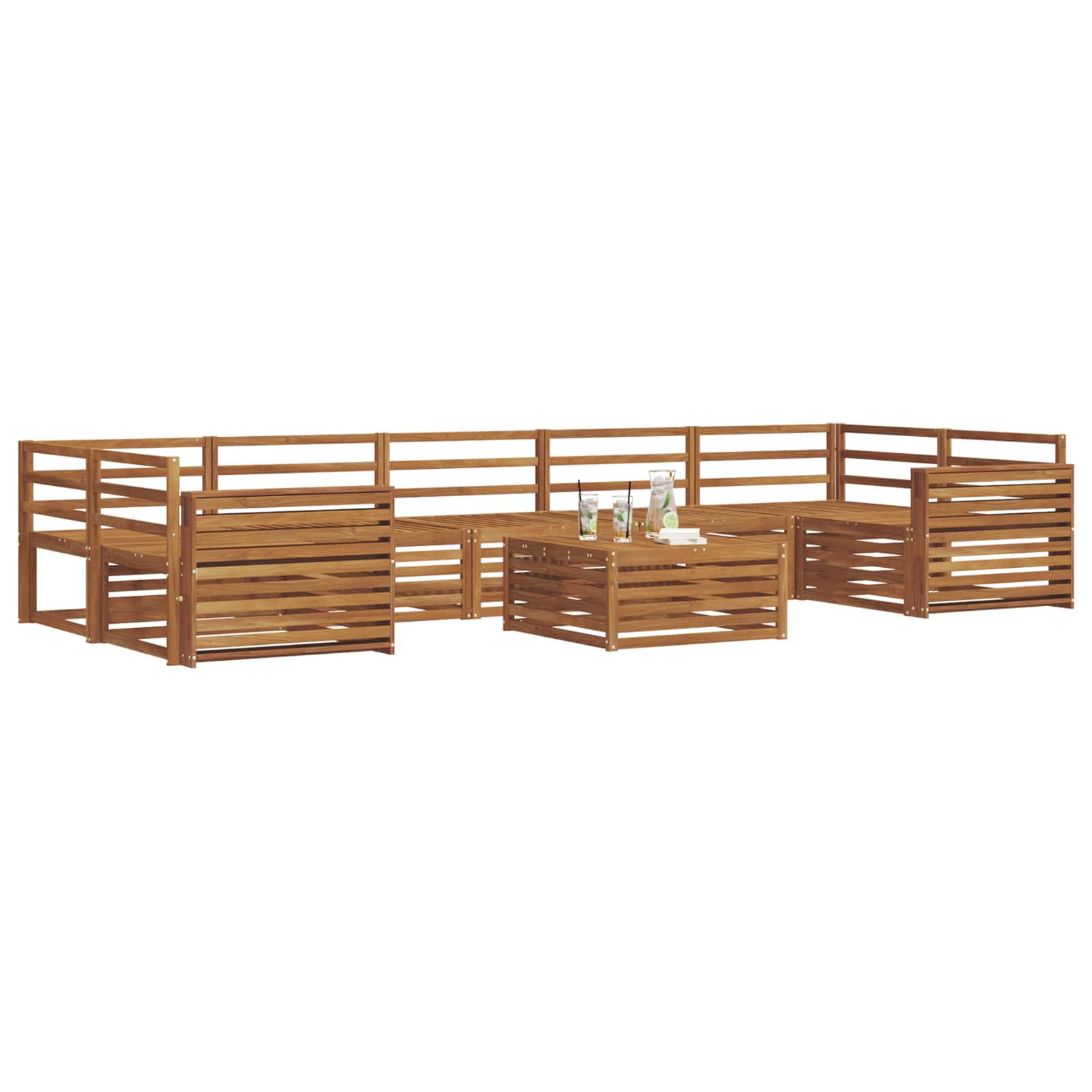 Outdoor-Sofagarnitur 8 pcs Natur Massivholz Akazie