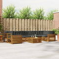 Outdoor-Sofagarnitur mit Kissen 8 pcs Natur und Anthrazit