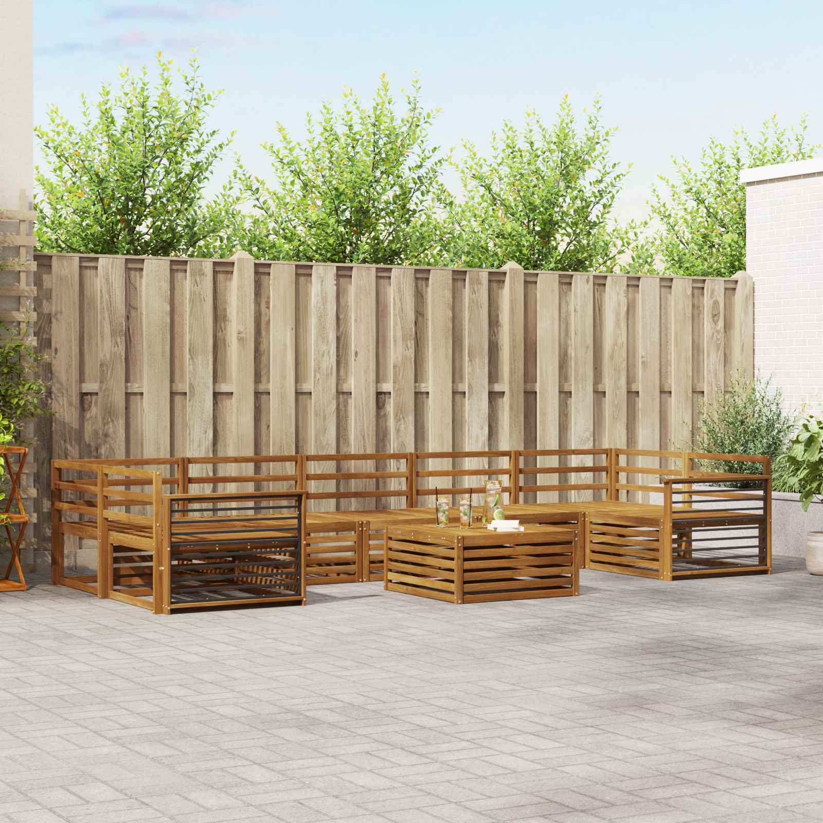 Outdoor-Sofagarnitur 8 pcs Natur Massivholz Akazie