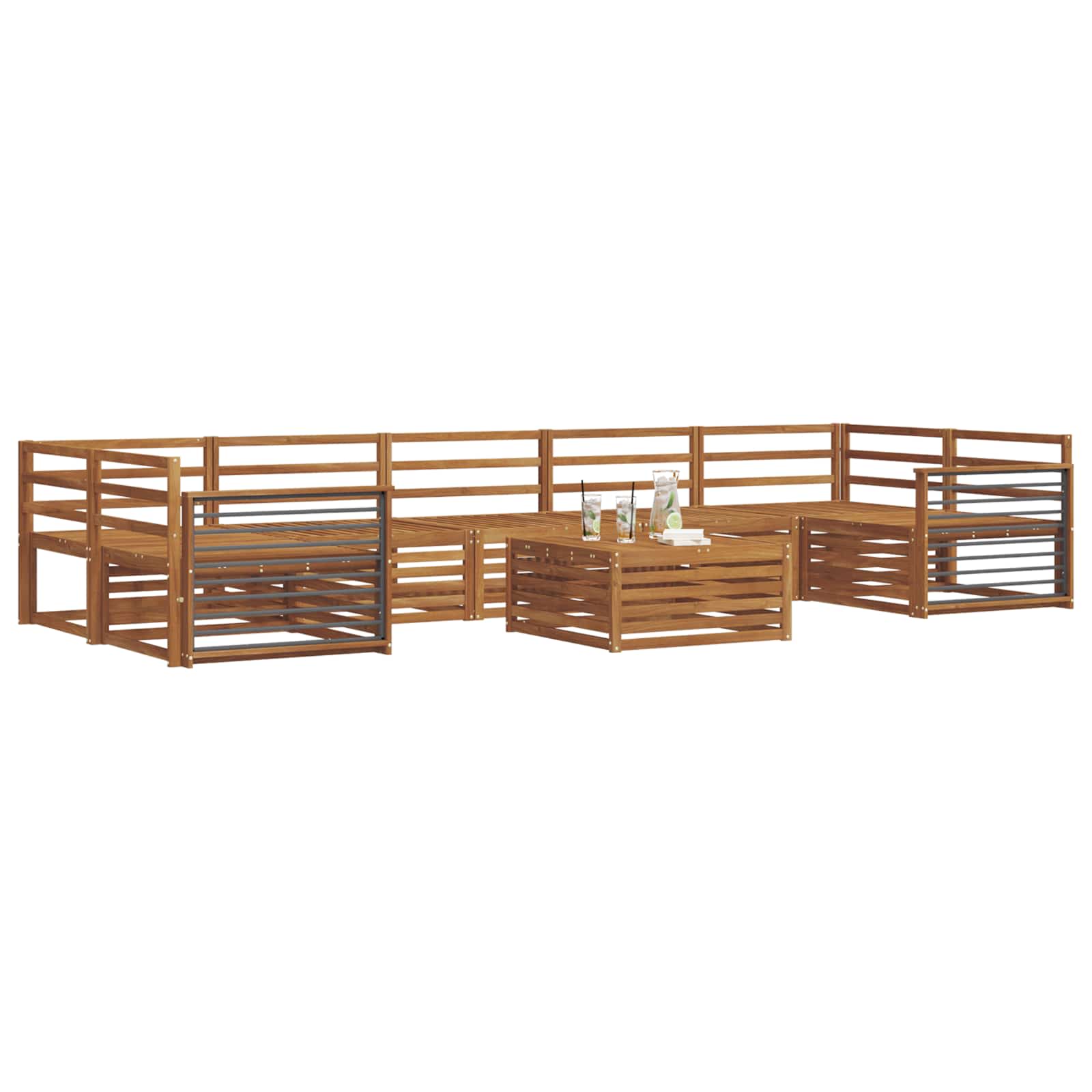 Outdoor-Sofagarnitur 8 pcs Natur Massivholz Akazie