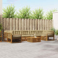 Outdoor-Sofagarnitur mit Kissen 8 pcs Natur und Beige