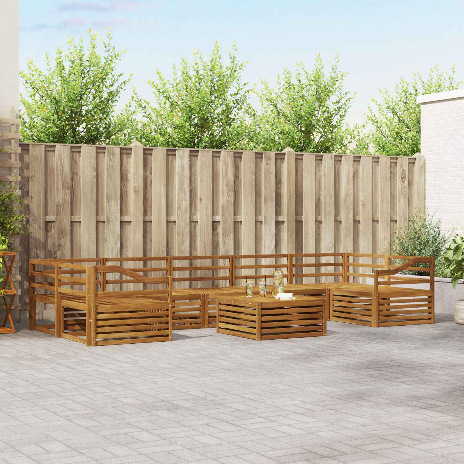 Outdoor-Sofagarnitur 8 pcs Natur Massivholz Akazie