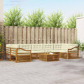 Outdoor-Sofagarnitur mit Kissen 8 pcs Natur und Creme