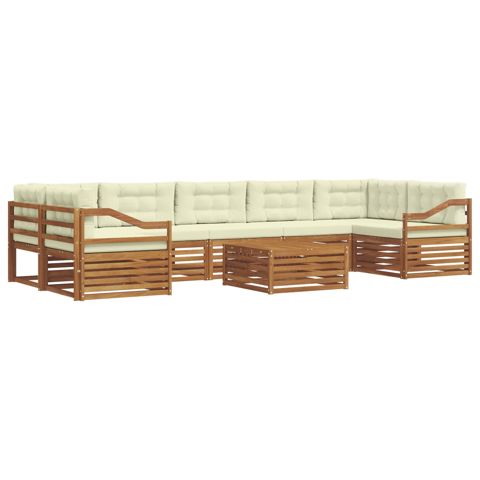 Outdoor-Sofagarnitur mit Kissen 8 pcs Natur und Creme