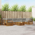 Outdoor-Sofagarnitur mit Kissen 8 pcs Natürlich und Hellgrau
