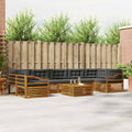 Outdoor-Sofagarnitur mit Kissen 8 pcs Natur und Anthrazit