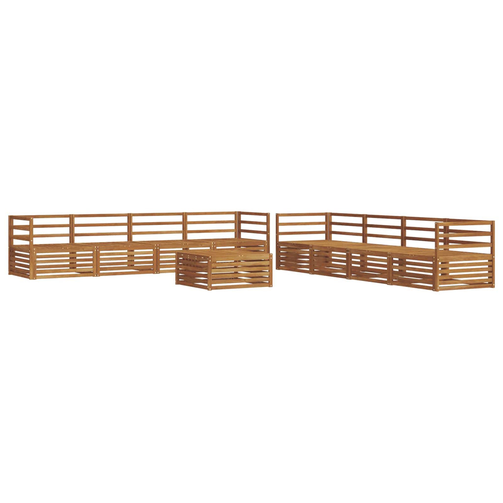 Outdoor-Sofagarnitur 9 pcs Natur Massivholz Akazie