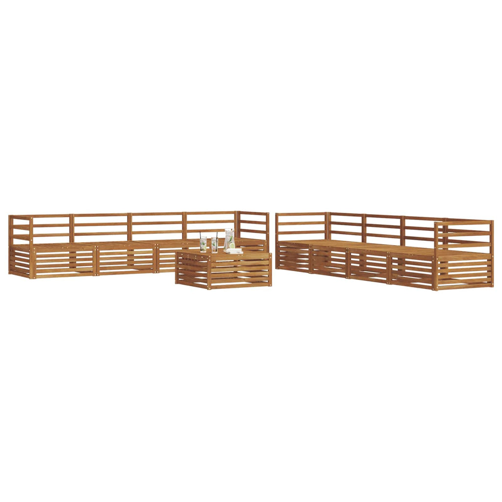 Outdoor-Sofagarnitur 9 pcs Natur Massivholz Akazie