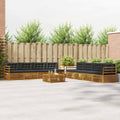 Outdoor-Sofagarnitur mit Kissen 9 pcs Natur und Anthrazit