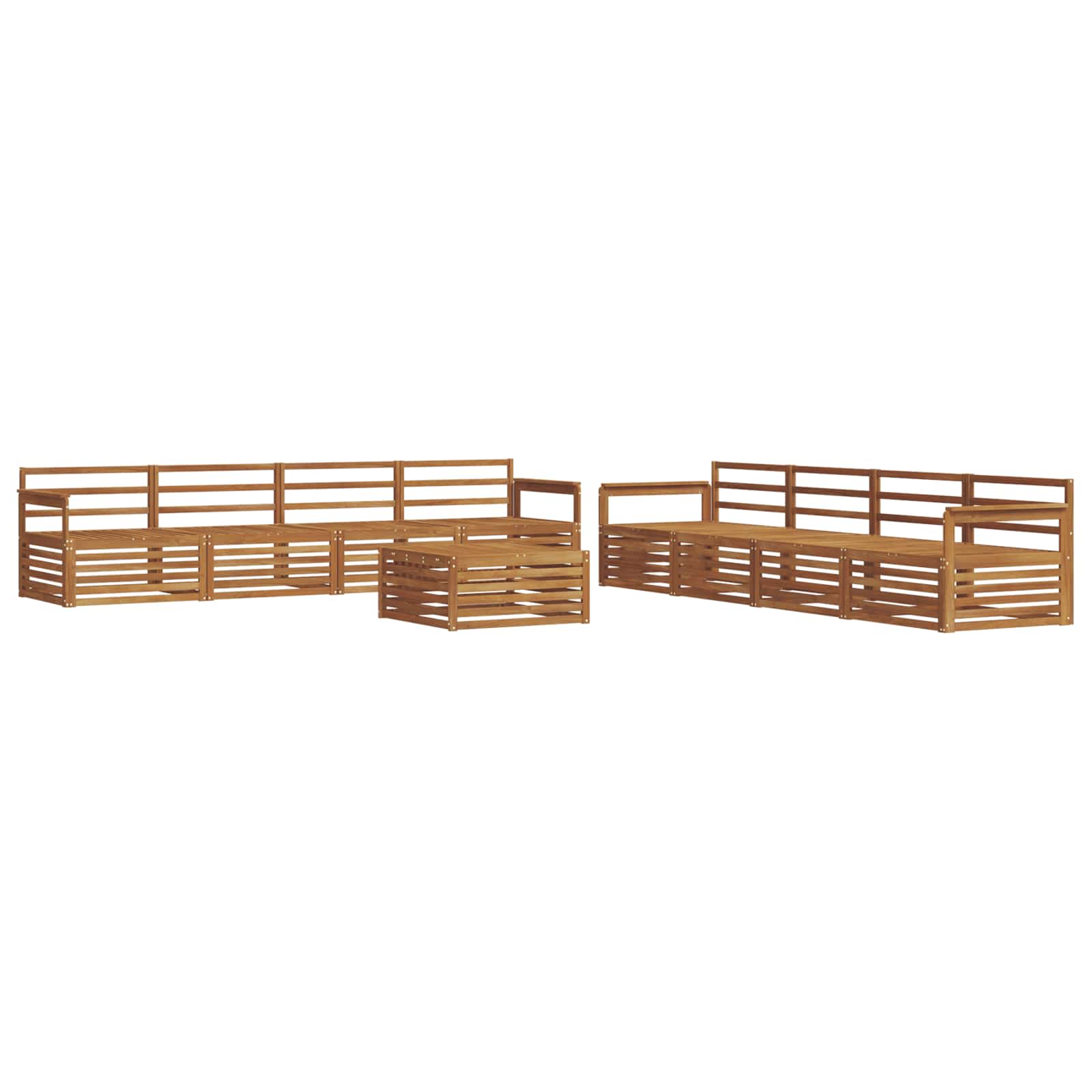 Outdoor-Sofagarnitur 9 pcs Natur Massivholz Akazie