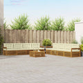Outdoor-Sofagarnitur mit Kissen 9 pcs Natur und Creme