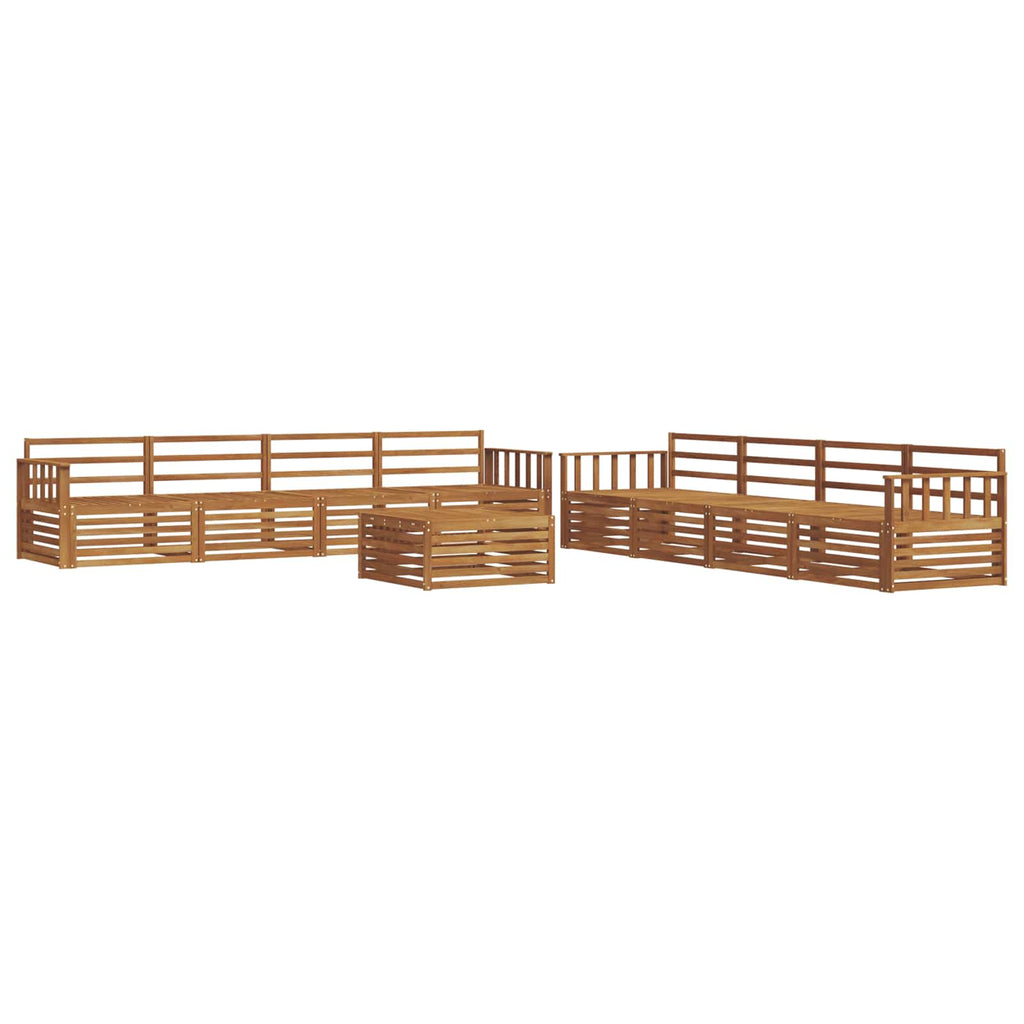 Outdoor-Sofagarnitur 9 pcs Natur Massivholz Akazie