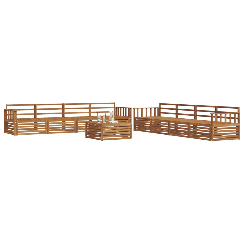Outdoor-Sofagarnitur 9 pcs Natur Massivholz Akazie