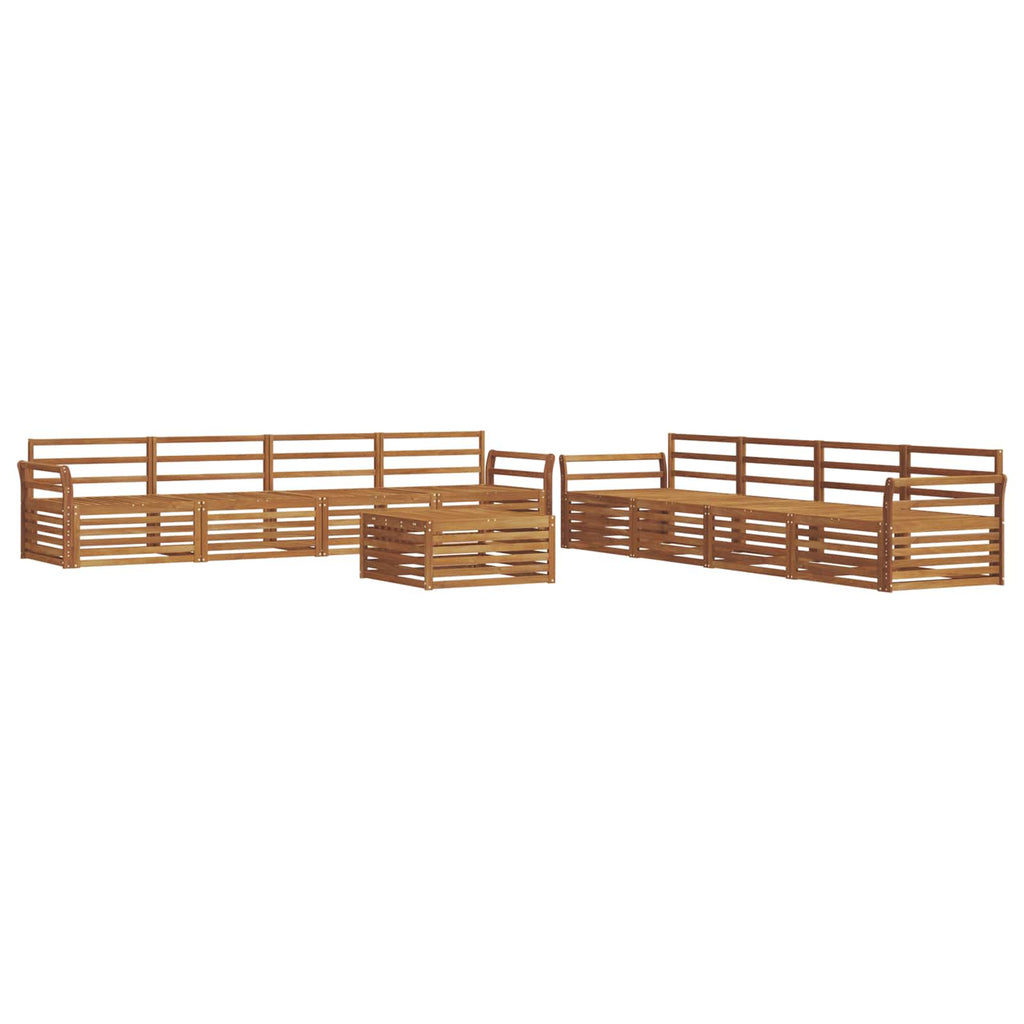 Outdoor-Sofagarnitur 9 pcs Natur Massivholz Akazie
