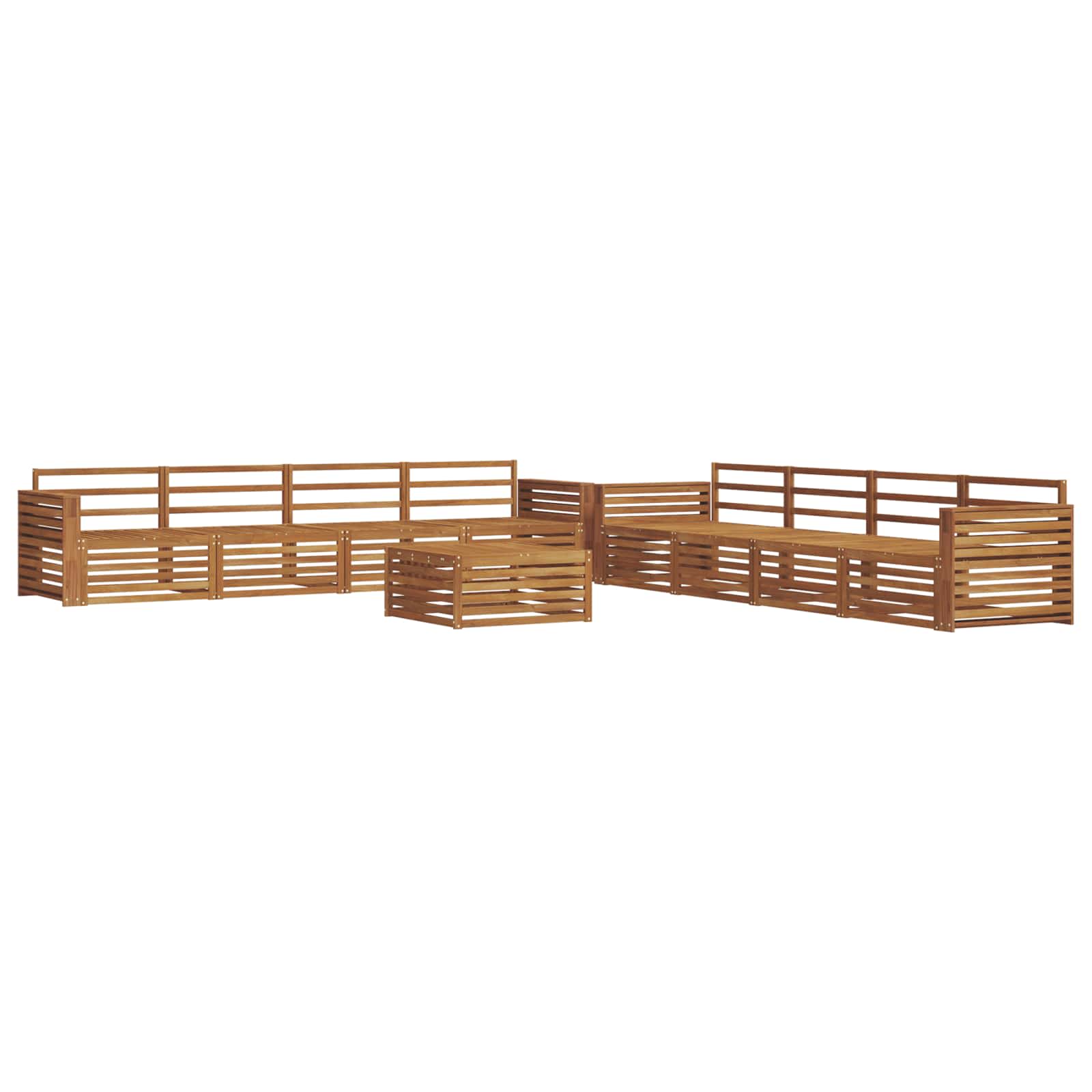 Outdoor-Sofagarnitur 9 pcs Natur Massivholz Akazie