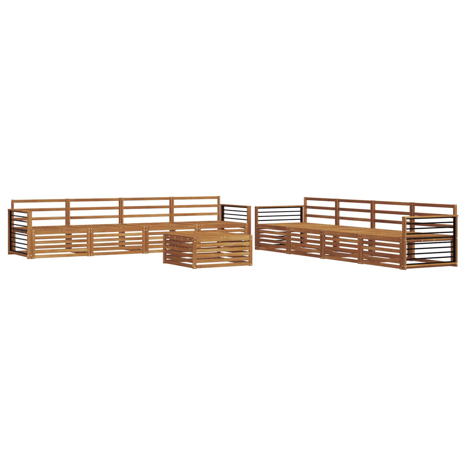 Outdoor-Sofagarnitur 9 pcs Natur Massivholz Akazie