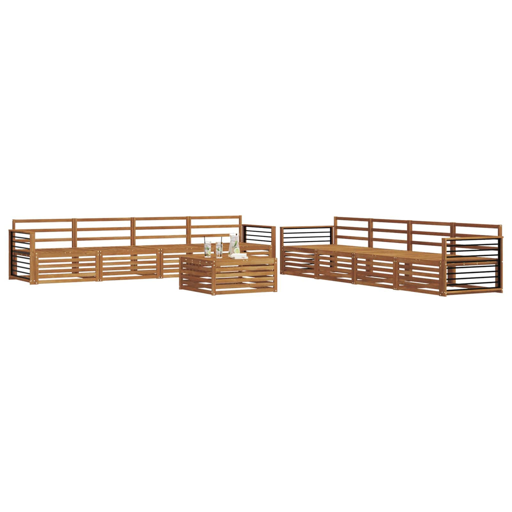 Outdoor-Sofagarnitur 9 pcs Natur Massivholz Akazie