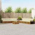 Outdoor-Sofagarnitur mit Kissen 9 pcs Natur und Creme