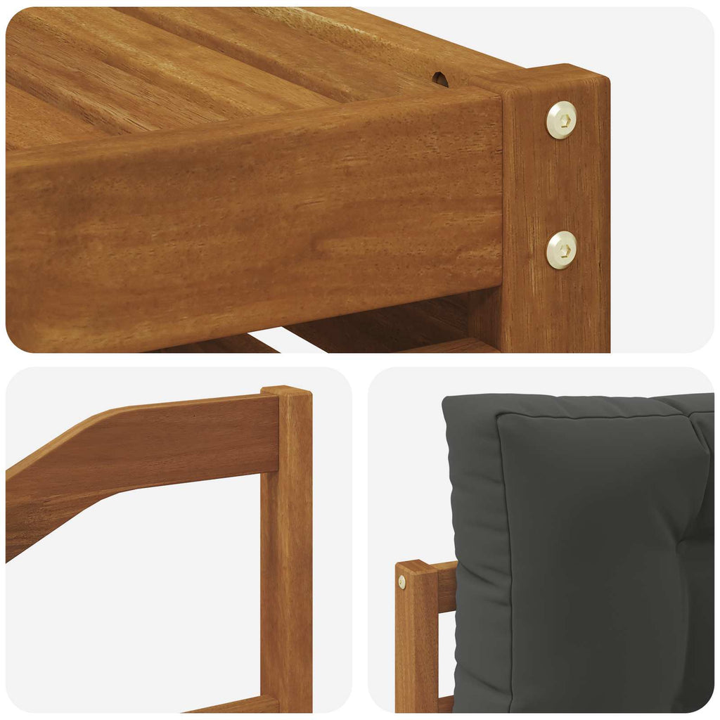 Outdoor-Sofagarnitur mit Kissen 9 pcs Natur und Anthrazit