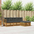 Outdoor-Sofagarnitur Natur und Anthrazit 245,5 x 162,5 x 73 cm