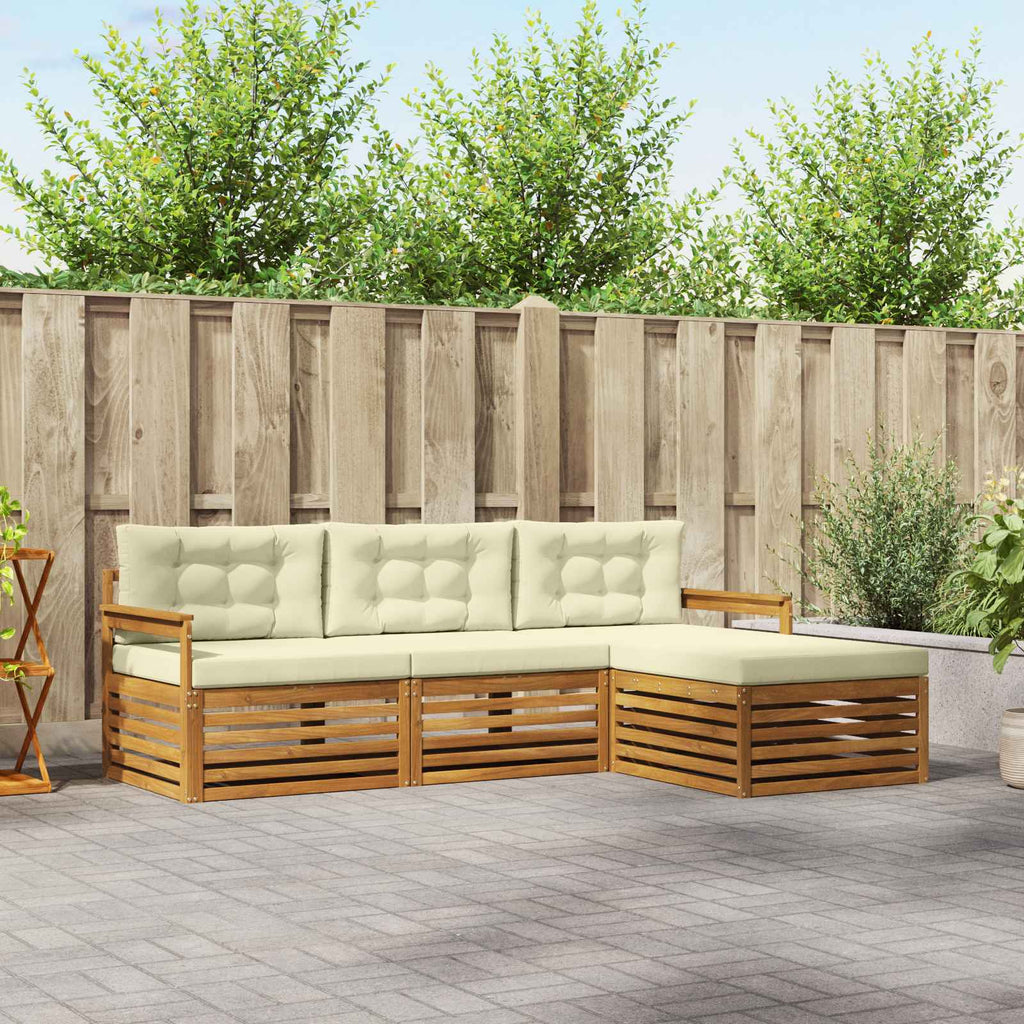 Outdoor-Sofagarnitur Natur und Creme 249,5 x 162,5 x 73 cm