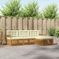 Outdoor-Sofagarnitur Natur und Creme 249,5 x 162,5 x 73 cm