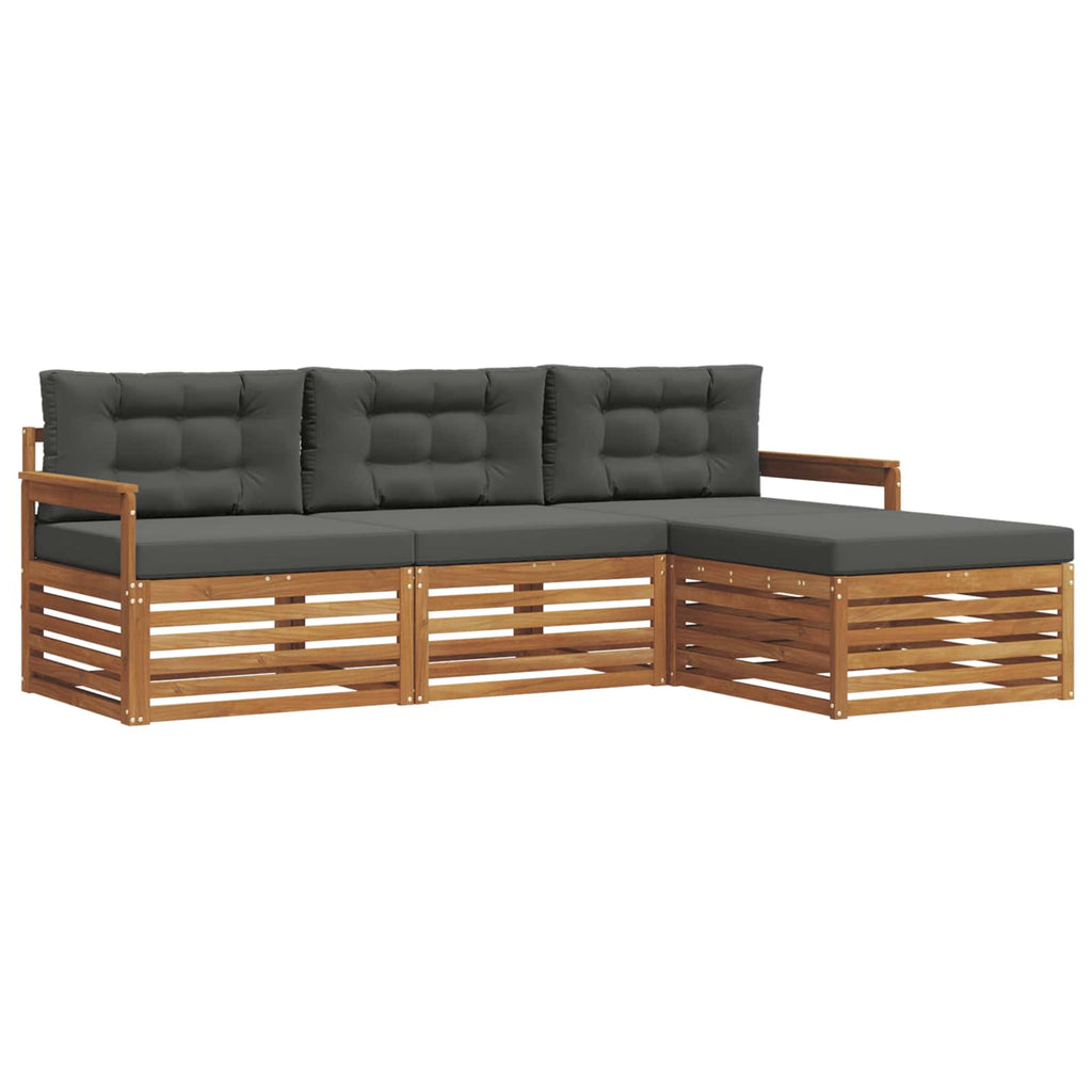 Outdoor-Sofagarnitur Natur und Anthrazit 249,5 x 162,5 x 73 cm