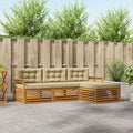 Outdoor-Sofagarnitur Natur und Beige 249,5 x 162,5 x 73 cm