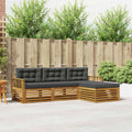 Outdoor-Sofagarnitur Natur und Anthrazit 249,5 x 162,5 x 73 cm