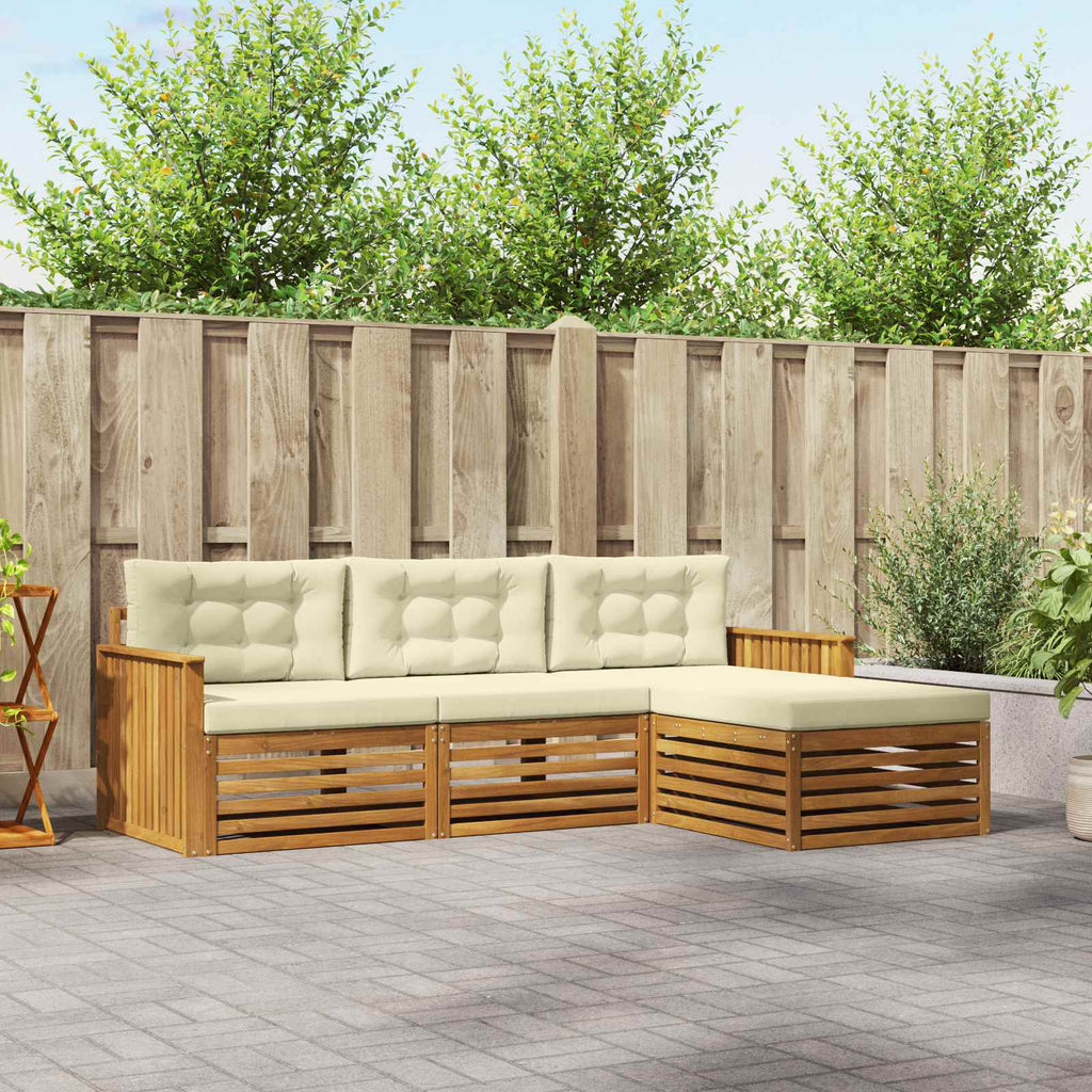 Outdoor-Sofagarnitur Natur und Creme 249,5 x 162,5 x 73 cm